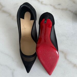 Christian Louboutin Galativi Suede Mesh-Panel Pumps 100 - Size 35 / Size 5